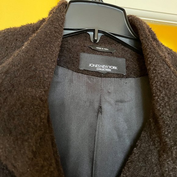 Women's Alpaca & Wool Coat, Size XL, Brown - Picture 3 of 9